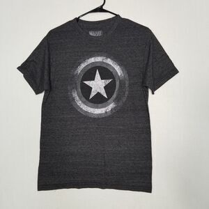 America T Shirt Short Sleeve Marvel Gray White